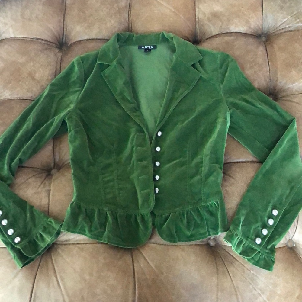 Vintage Velvet green blazer